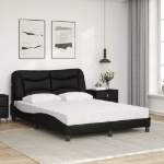 Letto con Materasso Nero 120x200 cm in Similpelle