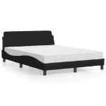 Letto con Materasso Nero 120x200 cm in Tessuto