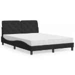 Letto con Materasso Nero 120x200 cm in Velluto