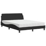 Letto con Materasso Nero 120x200 cm in Velluto