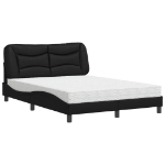 Letto con Materasso Nero 140x190 cm in Similpelle