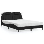 Letto con Materasso Nero 140x190 cm in Similpelle