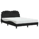 Letto con Materasso Nero 140x190 cm in Similpelle