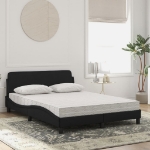 Letto con Materasso Nero 140x190 cm in Velluto