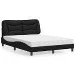 Letto con Materasso Nero 140x200 cm in Similpelle