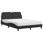 Letto con Materasso Nero 140x200 cm in Similpelle