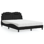 Letto con Materasso Nero 140x200 cm in Similpelle