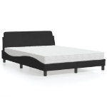 Letto con Materasso Nero 140x200 cm in Velluto