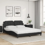 Letto con Materasso Nero 160x200 cm in Similpelle