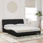 Letto con Materasso Nero 160x200 cm in Velluto