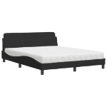 Letto con Materasso Nero 160x200 cm in Velluto