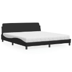 Letto con Materasso Nero 180x200 cm in Similpelle