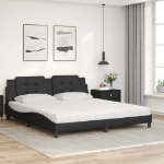 Letto con Materasso Nero 180x200 cm in Similpelle