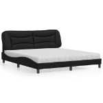 Letto con Materasso Nero 180x200 cm in Similpelle