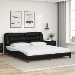 Letto con Materasso Nero 180x200 cm in Similpelle