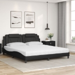 Letto con Materasso Nero 180x200 cm in Similpelle