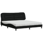 Letto con Materasso Nero 180x200 cm in Tessuto