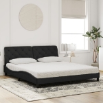 Letto con Materasso Nero 180x200 cm in Velluto