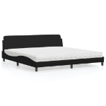 Letto con Materasso Nero 200x200 cm in Similpelle