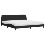 Letto con Materasso Nero 200x200 cm in Velluto