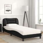 Letto con Materasso Nero 80x200 cm in Similpelle