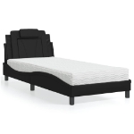 Letto con Materasso Nero 80x200 cm in Similpelle