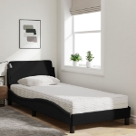 Letto con Materasso Nero 80x200 cm in Tessuto