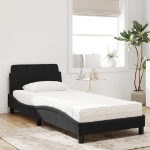 Letto con Materasso Nero 80x200 cm in Velluto