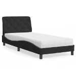 Letto con Materasso Nero 80x200 cm in Velluto