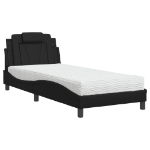 Letto con Materasso Nero 90x190 cm in Similpelle