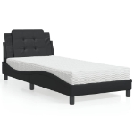 Letto con Materasso Nero 90x190 cm in Similpelle