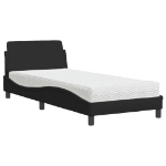 Letto con Materasso Nero 90x190 cm in Tessuto