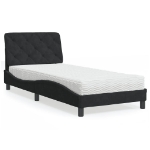 Letto con Materasso Nero 90x190 cm in Velluto