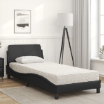 Letto con Materasso Nero 90x200 cm in Similpelle