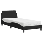 Letto con Materasso Nero 90x200 cm in Tessuto