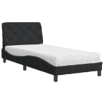 Letto con Materasso Nero 90x200 cm in Velluto