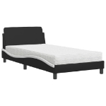 Letto con Materasso Nero e Bianco 100x200 cm in Similpelle