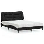 Letto con Materasso Nero e Bianco 120x200 cm in Similpelle