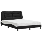 Letto con Materasso Nero e Bianco 120x200 cm in Similpelle