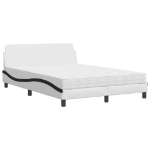 Letto con Materasso Nero e Bianco 120x200 cm in Similpelle