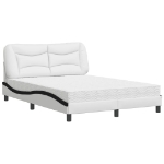 Letto con Materasso Nero e Bianco 120x200 cm in Similpelle