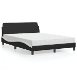 Letto con Materasso Nero e Bianco 120x200 cm in Similpelle