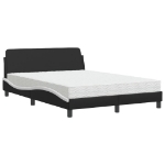 Letto con Materasso Nero e Bianco 120x200 cm in Similpelle