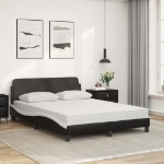 Letto con Materasso Nero e Bianco 140x190 cm in Similpelle