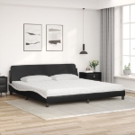 Letto con Materasso Nero e Bianco 200x200cm in Similpelle