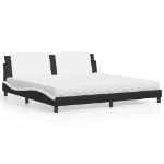 Letto con Materasso Nero e Bianco 200x200cm in Similpelle