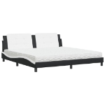 Letto con Materasso Nero e Bianco 200x200cm in Similpelle