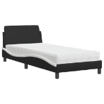 Letto con Materasso Nero e Bianco 90x190 cm in Similpelle