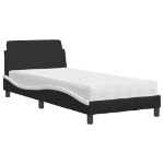 Letto con Materasso Nero e Bianco 90x200 cm in Similpelle