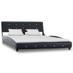 Letto con Materasso Nero in Similpelle 140x200 cm